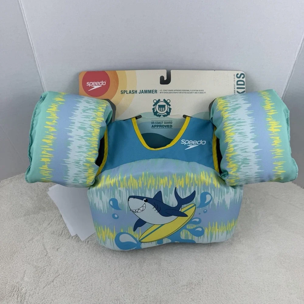 Speedo Splash Jammer Blue/Yellow Shark: Polyethylene Life Vest, Child 33-55‎ lbs